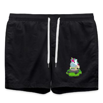 Cuisson dans un bol de cuisson licorne - Short de bain - noir - Devant - AI Model Male 185 light (185cm)