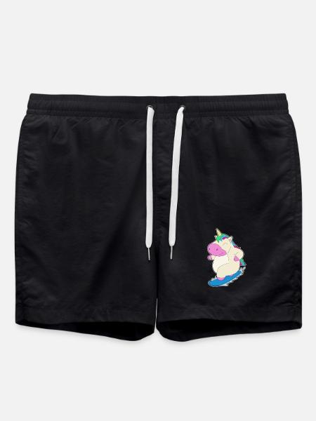 Einhorn Snowboarder Snowboard - Badeshorts - Schwarz