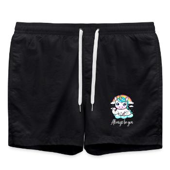 Unicorn Gym Motivation - Always Be You - Swim Trunks - black - Front - AI Model Male 185 light (185cm)