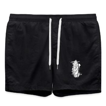 Surfbrett Streetart - Badeshorts - Schwarz - Vorne - AI Model Male 185 light (185cm)