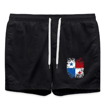 Panamanian Pride, Panamanian Flag - Swim Trunks - black - Front - AI Model Male 185 light (185cm)