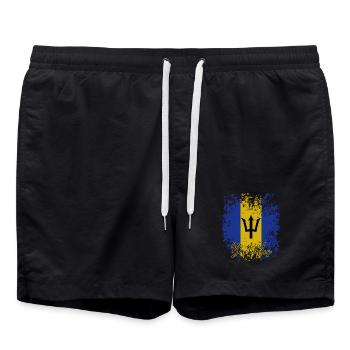 Drapeau de la Barbade, fierté barbadienne - Short de bain - noir - Devant - AI Model Male 185 light (185cm)
