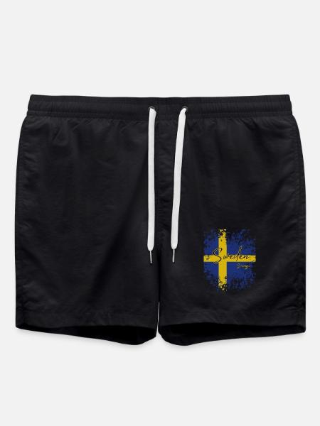 Fierté suédoise, drapeau de la Suède - Short de bain - noir