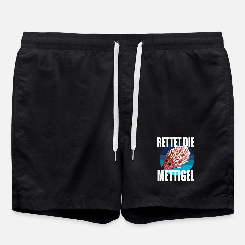 Rettet die Mettigel - Badeshorts - Schwarz