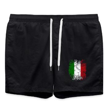 Drapeau italien, fierté italienne - Short de bain - noir - Devant - AI Model Male 185 light (185cm)