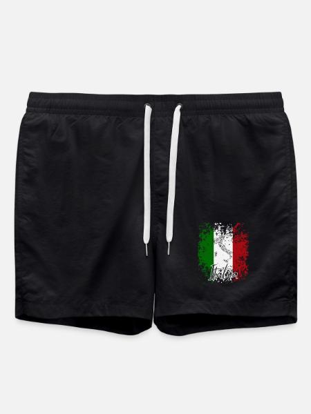 Italian flag, Italian pride - Swim Trunks - black