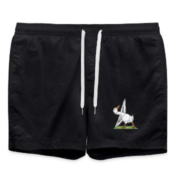 Ente Yoga Fitness Gymnastik - Badeshorts - Schwarz - Vorne - AI Model Male 185 light (185cm)