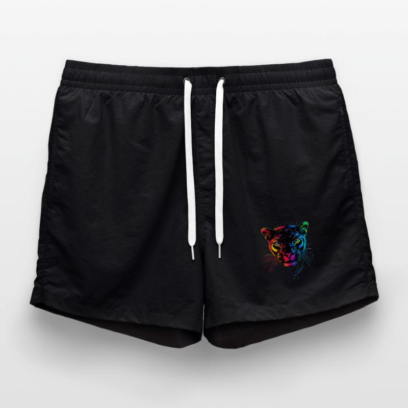 Panther Leopard Big Cat Cute Big Cat Panter Swim Trunks