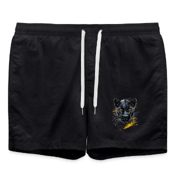 Panther Leopard Raubkatze Süße Großkatze Panter - Badeshorts - Schwarz - Vorne - AI Model Male 185 light (185cm)