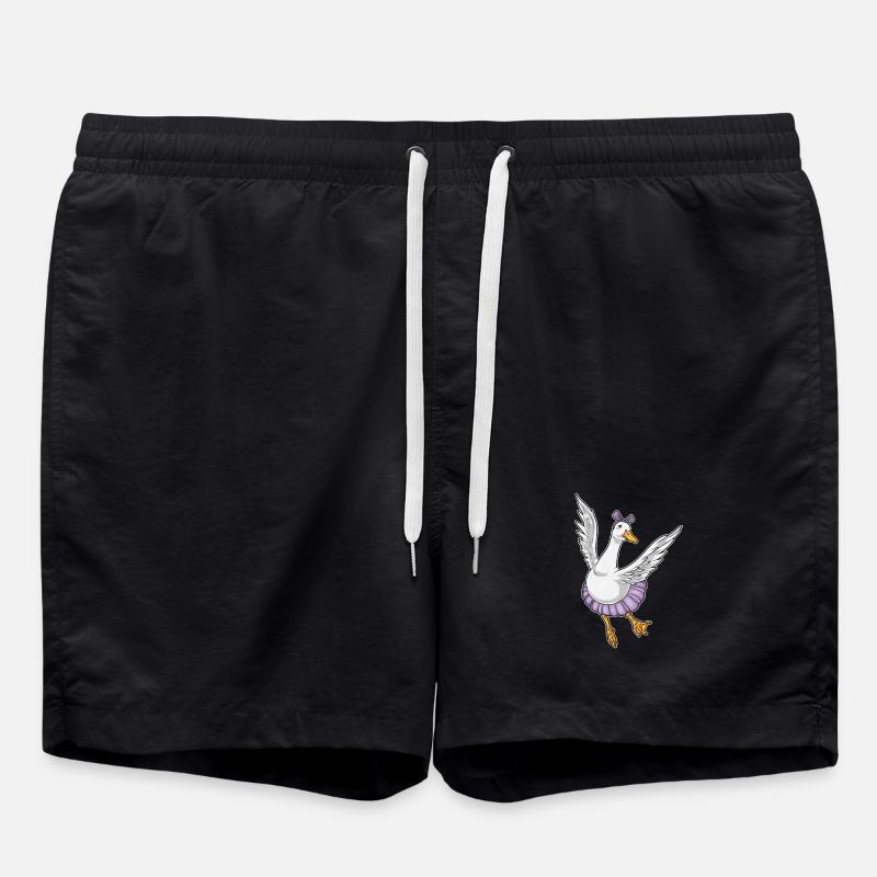 Duck Ballerina Ballet Dance - Swim Trunks - black