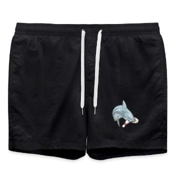 Quille de bowling requin - Short de bain - noir - Devant - AI Model Male 185 light (185cm)