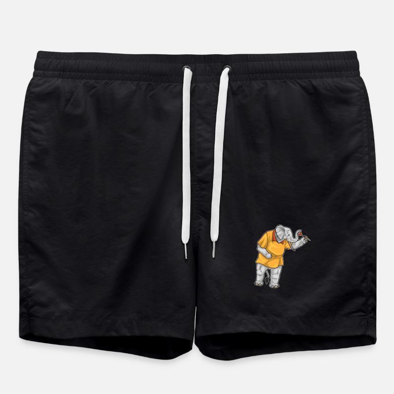 Elefant Dart Dartpfeil - Badeshorts - Schwarz