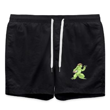 Frosch Maler Pinsel Malen - Badeshorts - Schwarz - Vorne - AI Model Male 185 light (185cm)