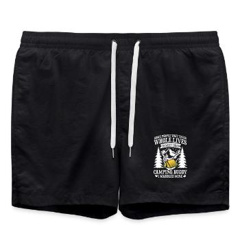 Some people wait their lives to meet their camp - Badeshorts - Schwarz - Vorne - AI Model Male 185 light (185cm)