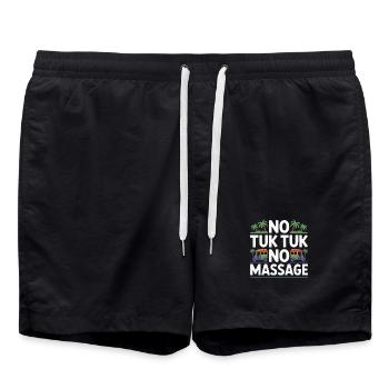 No Tuk Tuk No Massage Thailand Bali Backpacker - Badeshorts - Schwarz - Vorne - AI Model Male 185 light (185cm)