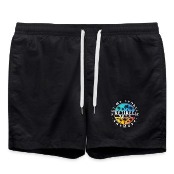 Retired 2025 Palm Sunset Design - Swim Trunks - black - Front - AI Model Male 185 light (185cm)