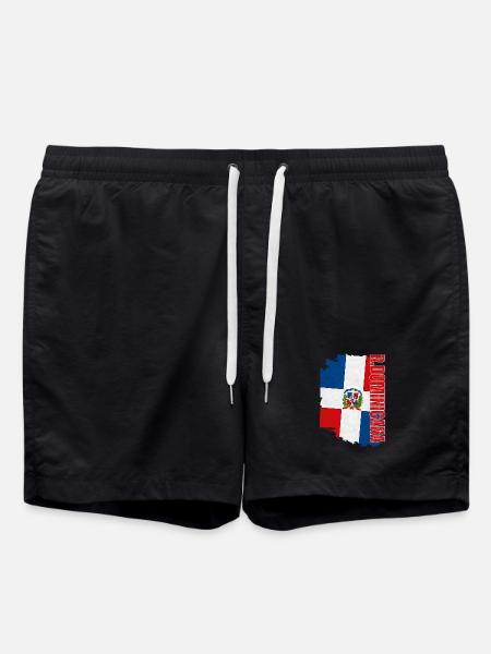 Vertical Dominican flag, Dominican pride - Swim Trunks - black