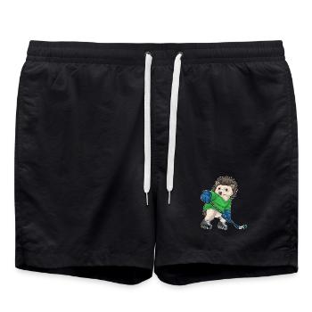 Bâton de hockey sur glace hérisson - Short de bain - noir - Devant - AI Model Male 185 light (185cm)