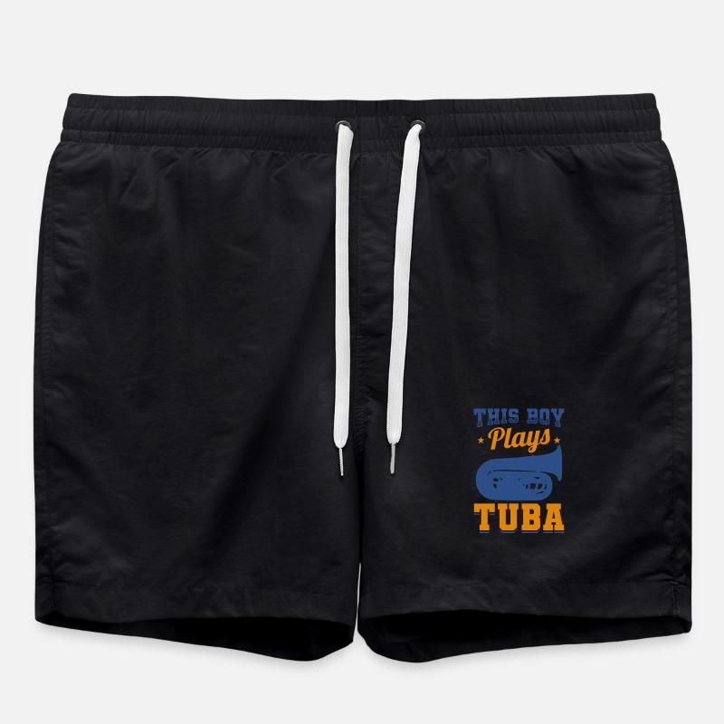 Dieser Junge spielt Tuba - Badeshorts - Schwarz
