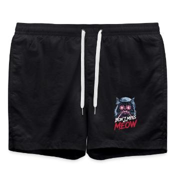 Leg dich nicht mit Meow Laser Cat Art an - Badeshorts - Schwarz - Vorne - AI Model Male 185 light (185cm)
