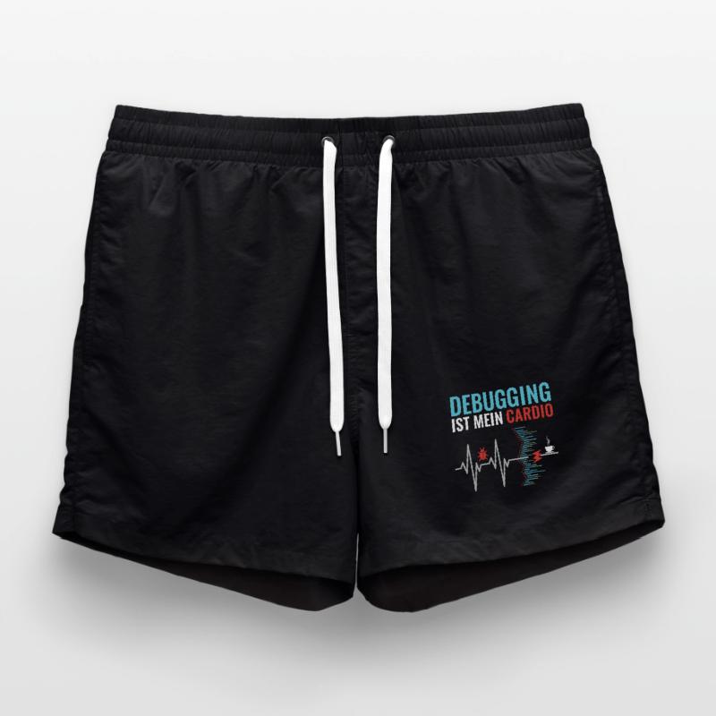 Debugging is my cardio - programmer nerd Swim Trunks
