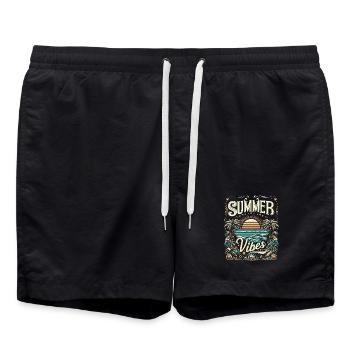 SUMMER Vibes colorful, modificated - Badeshorts - Schwarz - Vorne - AI Model Male 185 light (185cm)