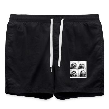 Dog Photobooth – Cool Pup in Sunglasses Tee - Swim Trunks - black - Front - AI Model Male 185 light (185cm)