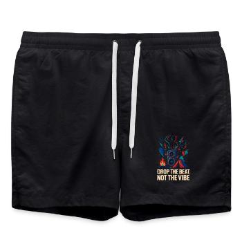 Lass den Beat fallen, nicht den Vibe - Badeshorts - Schwarz - Vorne - AI Model Male 185 light (185cm)