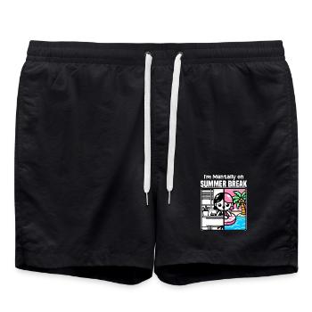 JE SUIS MENTALEMENT EN VACANCES D’ÉTÉ - CADEAU POUR L’ENSEIGNANT - Short de bain - noir - Devant - AI Model Male 185 light (185cm)