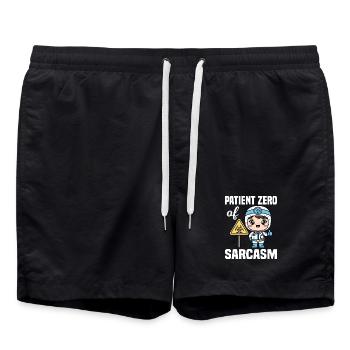 PATIENT ZERO OF SARCASM - DOCTOR GIFT - Swim Trunks - black - Front - AI Model Male 185 light (185cm)