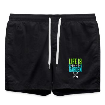 Life is Better in the Garden - Swim Trunks - black - Front - AI Model Male 185 light (185cm)