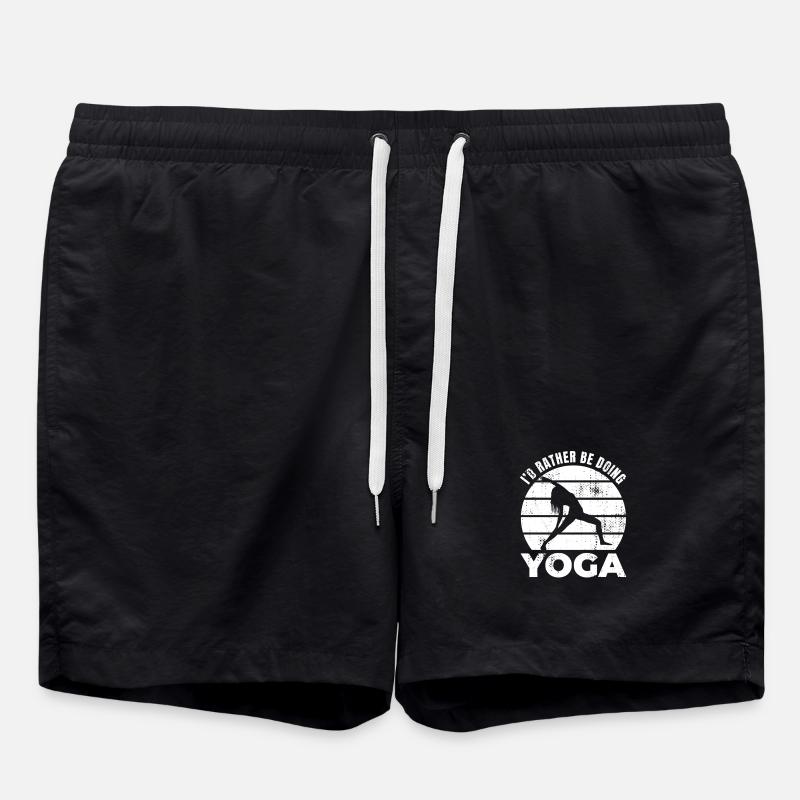 I'd rather do yoga - Swim Trunks - black