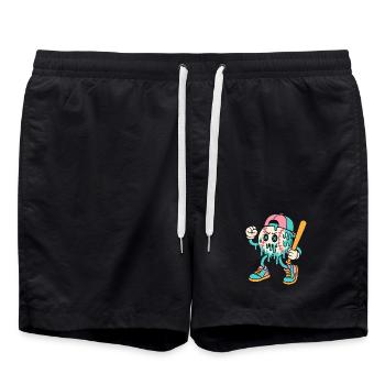Sweet Treat Tee - Chemise de baseball mignonne pour filles - Short de bain - noir - Devant - AI Model Male 185 light (185cm)