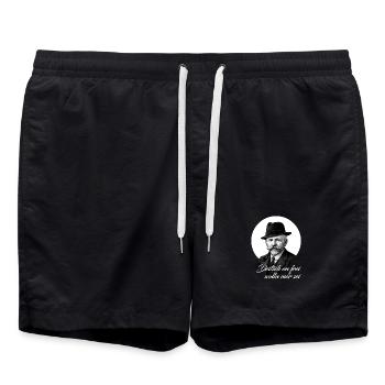 Anton Guenther Deitsch on frei - Badeshorts - Schwarz - Vorne - AI Model Male 185 light (185cm)