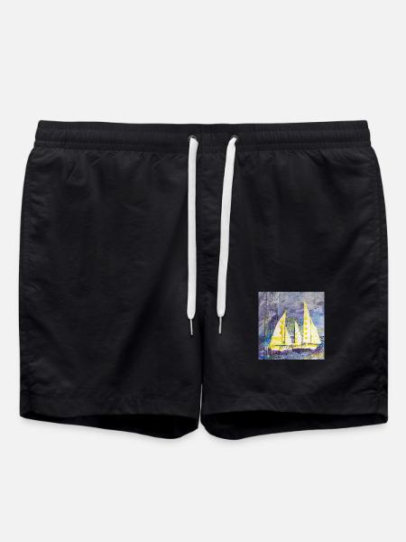 Sailboat - Swim Trunks - black