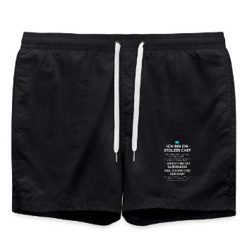 Stolzer Chef Von Verdammt Tollen Mitarbeitern - Badeshorts - Schwarz - Vorne - AI Model Male 185 light (185cm)
