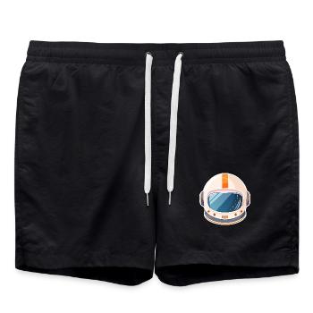 Casque spatial rétro - Short de bain - noir - Devant - AI Model Male 185 light (185cm)