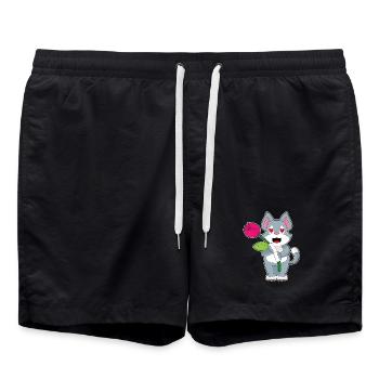 Cat Flower - Swim Trunks - black - Front - AI Model Male 185 light (185cm)