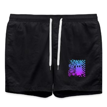 Neon fantôme Halloween cadeau Spooky Party - Short de bain - noir - Devant - AI Model Male 185 light (185cm)
