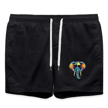 Elephant Trunk Africa Safari Wilderness Elephant - Swim Trunks - black - Front - AI Model Male 185 light (185cm)