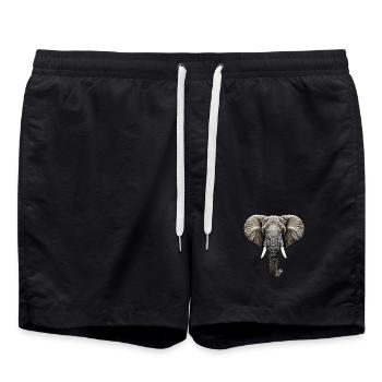 Elephant Trunk Africa Safari Wilderness Elephant - Swim Trunks - black - Front - AI Model Male 185 light (185cm)