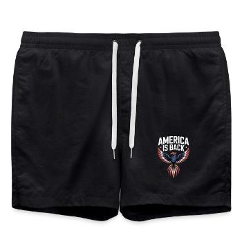 America Is Back - Swim Trunks - black - Front - AI Model Male 185 light (185cm)
