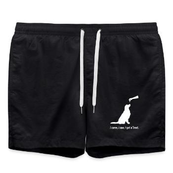 Je suis venu, j’ai vu, j’ai eu un régal. - Short de bain - noir - Devant - AI Model Male 185 light (185cm)