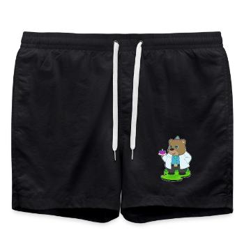 Ours Anniversaire Docteur - Short de bain - noir - Devant - AI Model Male 185 light (185cm)