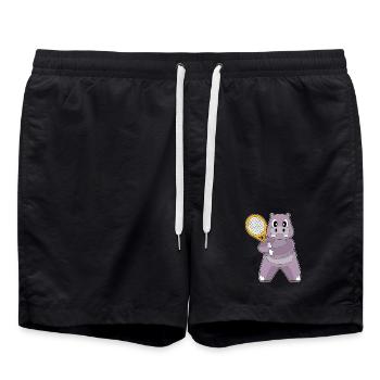 Nilpferd Tennis Tennisschläger - Badeshorts - Schwarz - Vorne - AI Model Male 185 light (185cm)
