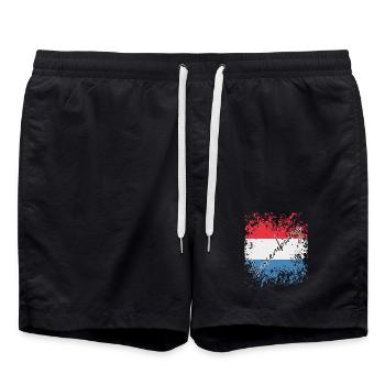 Luxembourg grunge flag, I love Luxembourg - Swim Trunks - black - Front - AI Model Male 185 light (185cm)