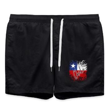 Chilean grunge flag, I love Chile - Swim Trunks - black - Front - AI Model Male 185 light (185cm)