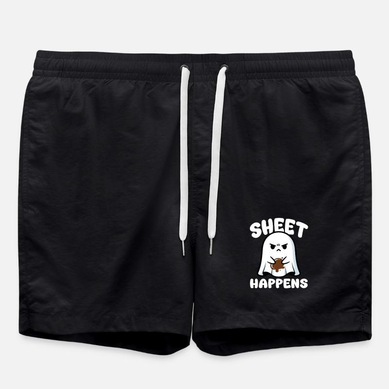 SHEET HAPPENS - GHOST HALLOWEEN - Swim Trunks - black