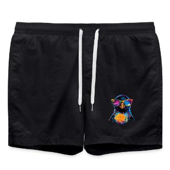 Pinguin Kaiserpinguin Zwergpinguin Süße Pinguine - Badeshorts - Schwarz - Vorne - AI Model Male 185 light (185cm)