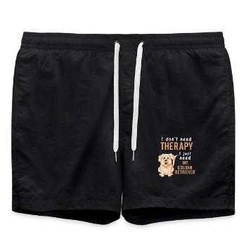 Lustiges Golden Retriever Therapie T-Shirt - Badeshorts - Schwarz - Vorne - AI Model Male 185 light (185cm)